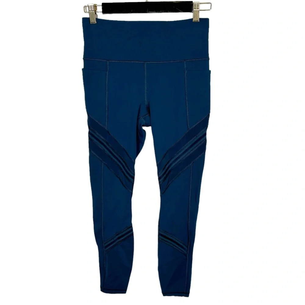 Athleta Dark Blue Mesh Leggings